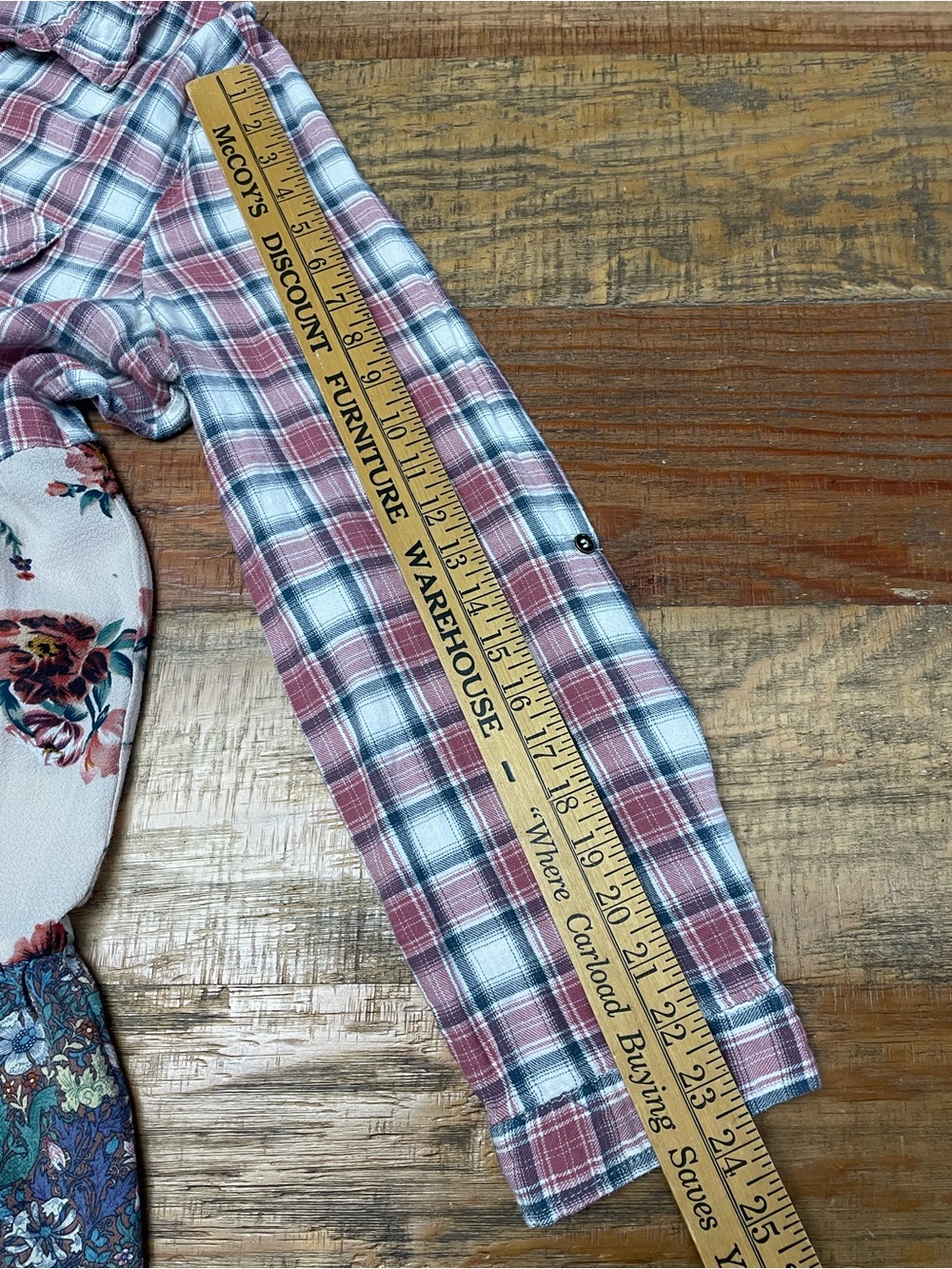 ODDI 3XL Dusty Pink Plaid Tier Floral Shirt Dress - Picture 7 of 9
